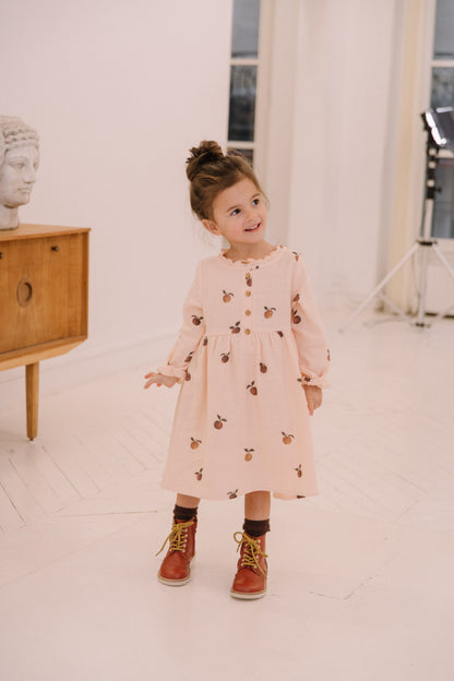 Vermont dress - pink apples