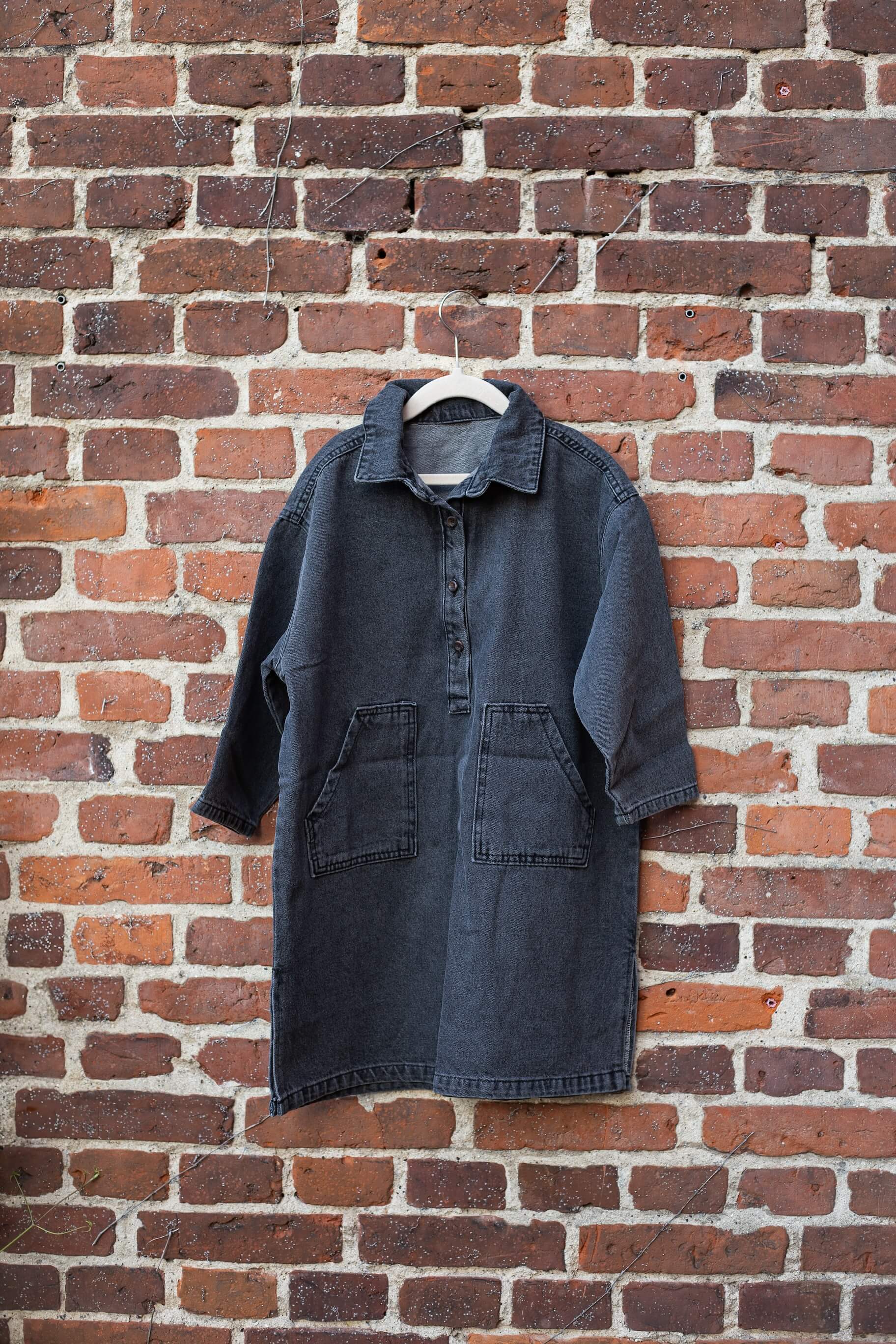 Ella Denim Dress Kids - Black